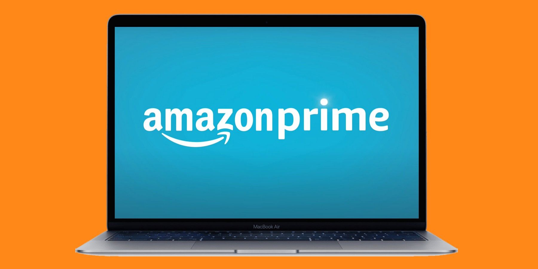 Amazon Prime logo on a laptop screen