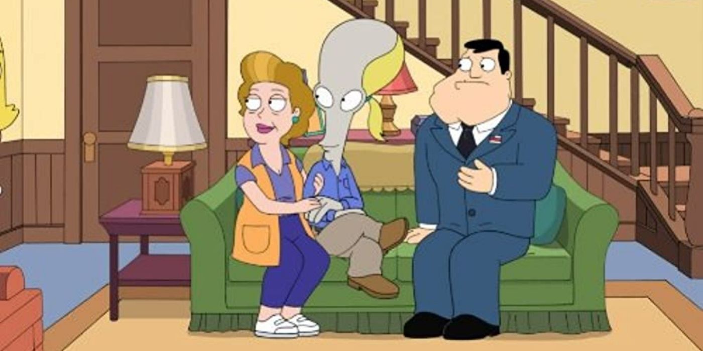 Frank and a woman with Stan in American Dad