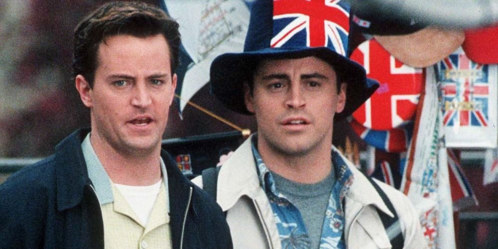 An image of Chandler and Joey exploring London in Friends