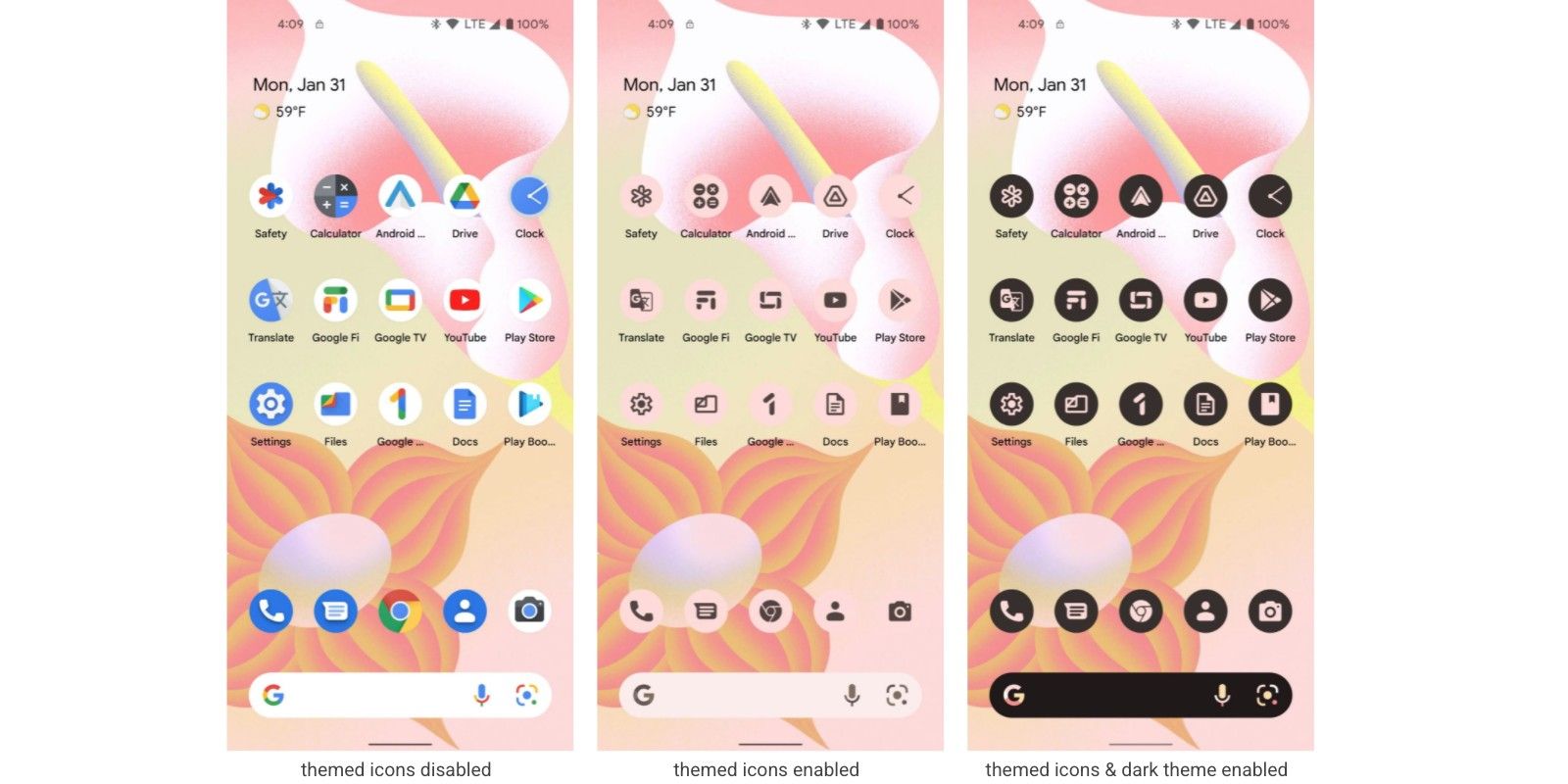Android 13 new theming scheme