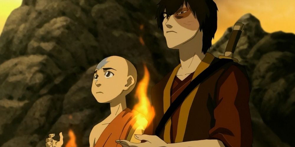 Ang and Suko bend fire in Avatar 