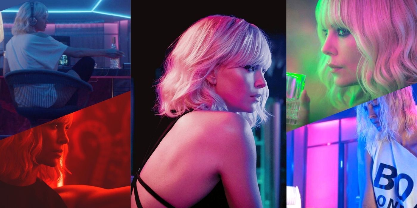 Collage Of Colorful Scenes in Atomic Blonde
