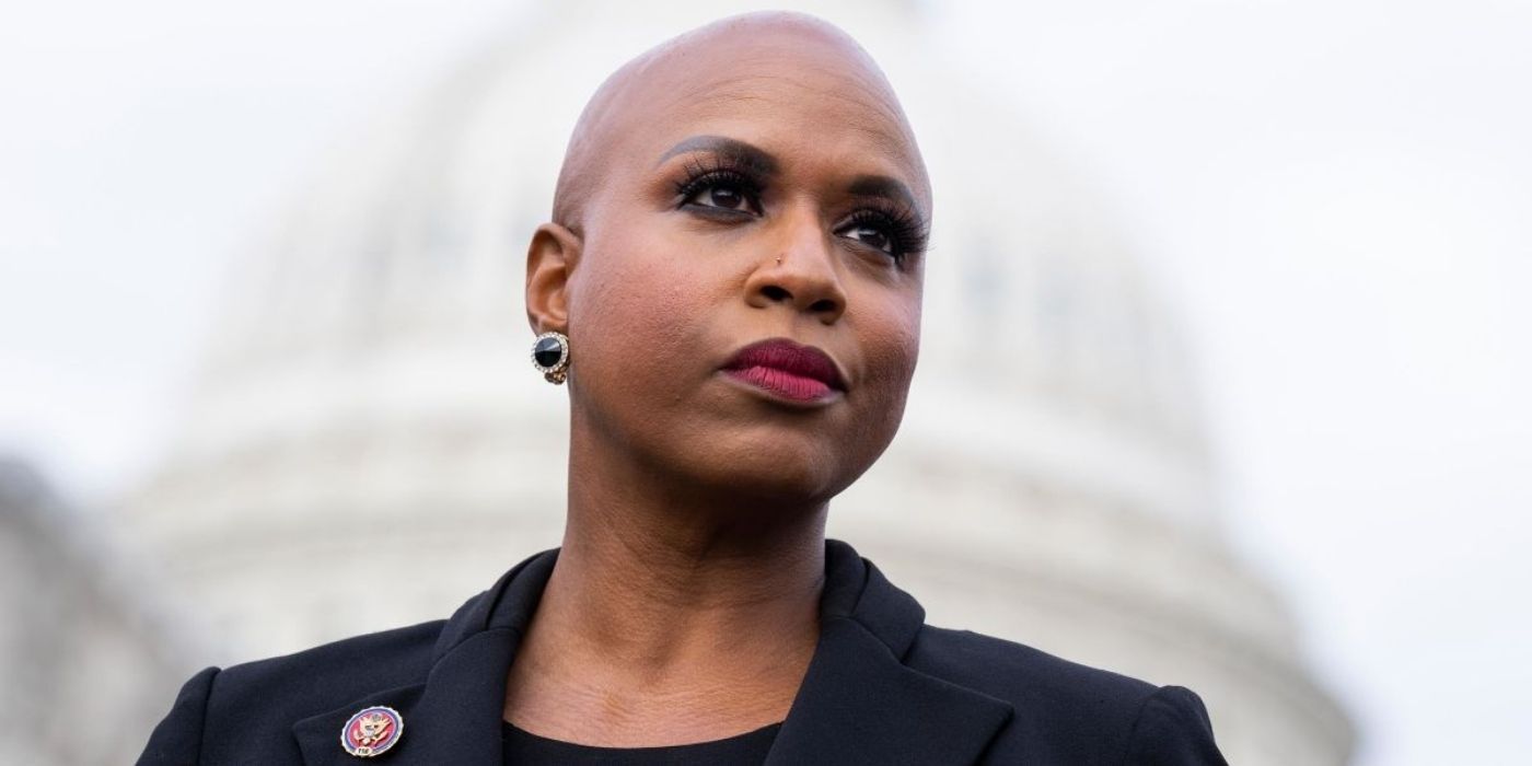 Congresswoman Ayanna Pressley lloking into the ditance