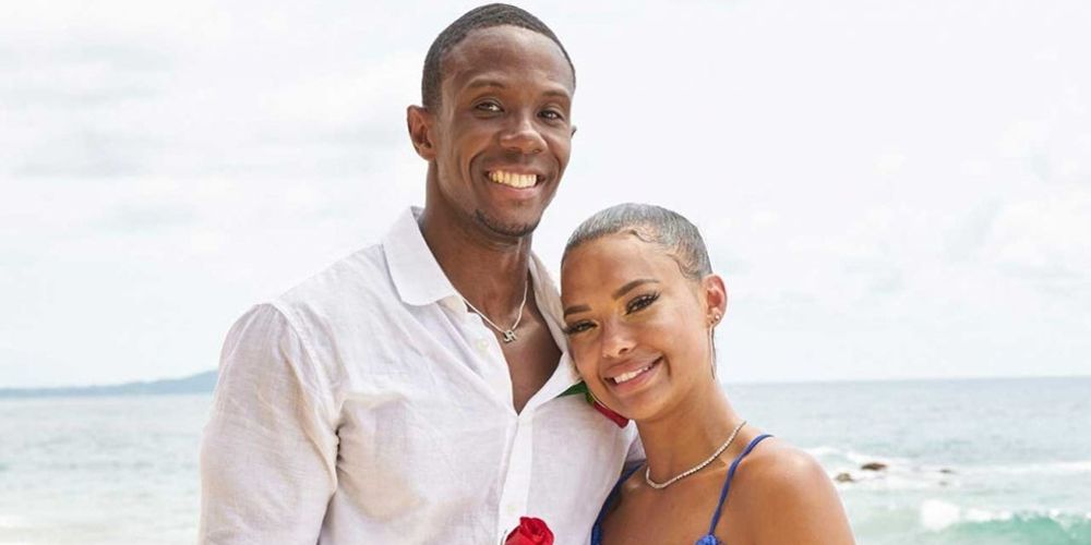 Riley and Maurissa embrace by the surf on Bachelor in Paradise