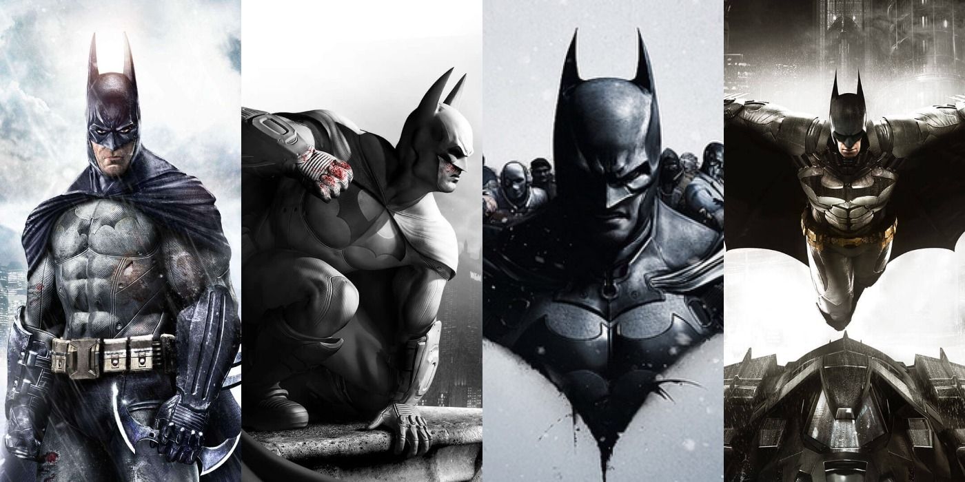 Batman in promo art for the Arkham series