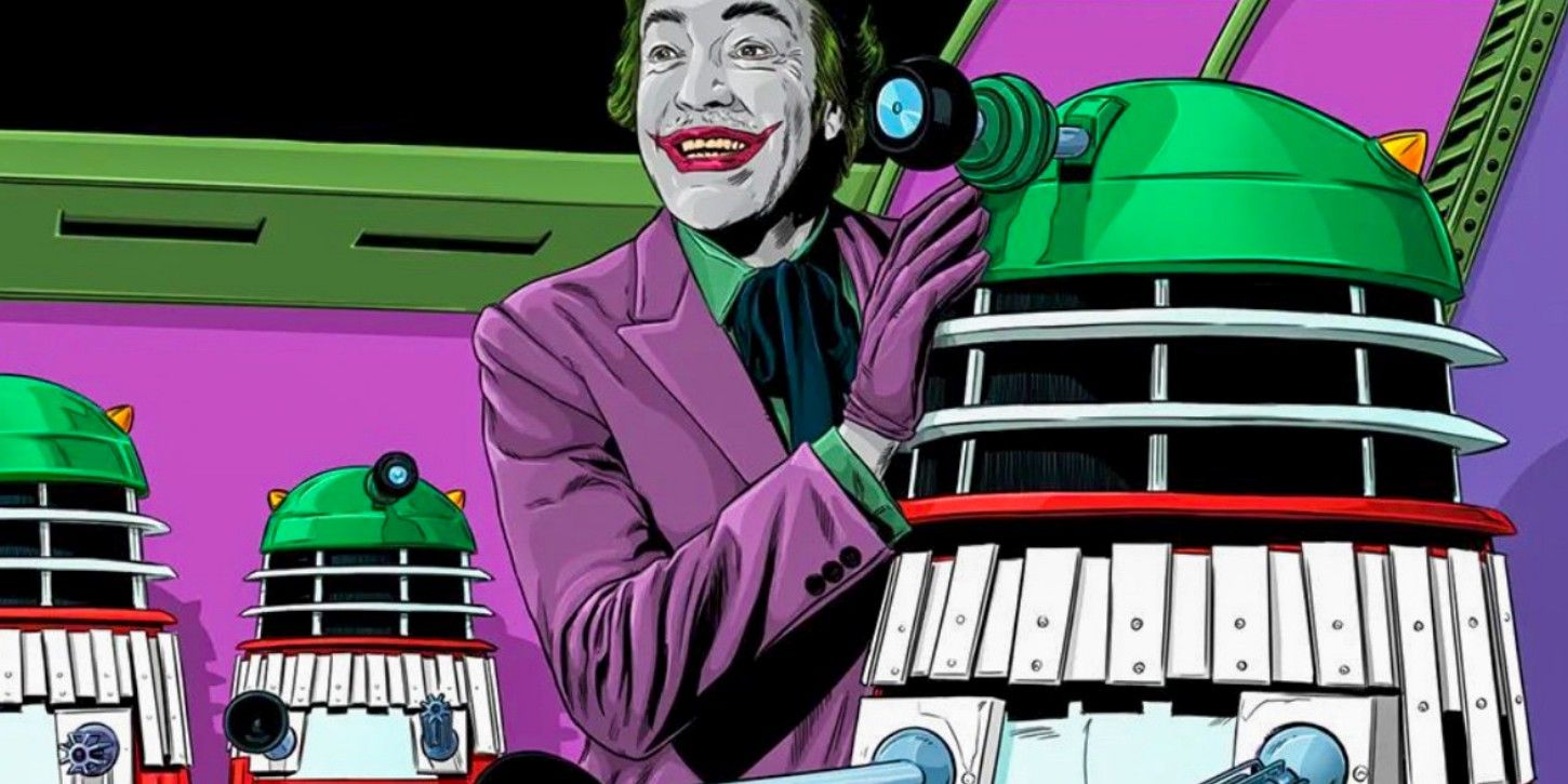 Batman & Doctor Who Battle Joker in 1960s Comic Style Crossover Art