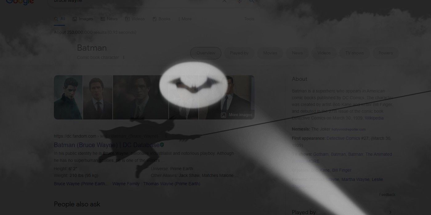 Batman Google Bat-Signal Easter egg