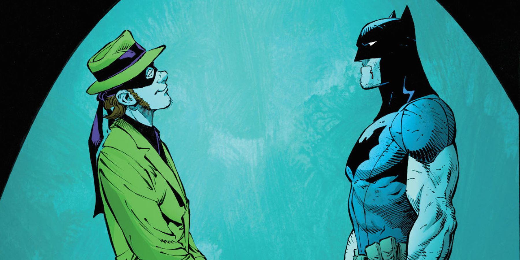 Batman and Riddler facing each other in Batman Zero Year