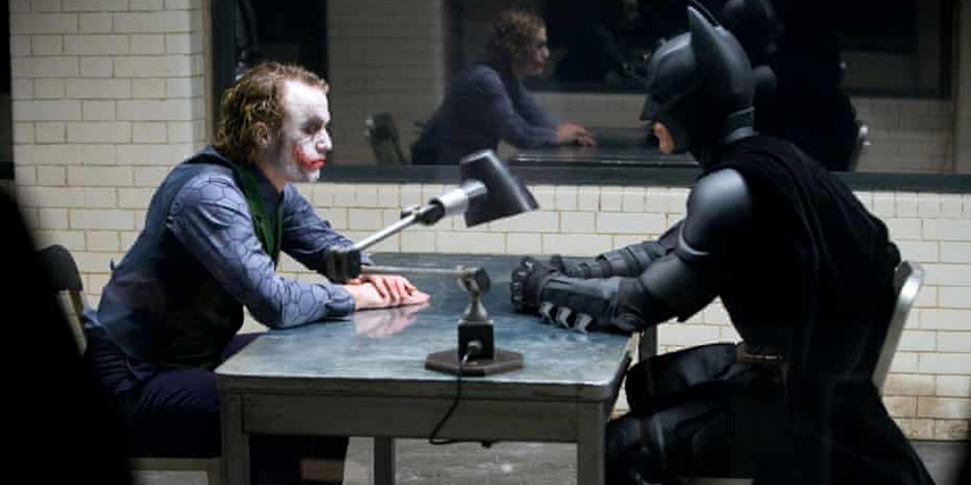 Batman interrogating Joker in Dark Knight