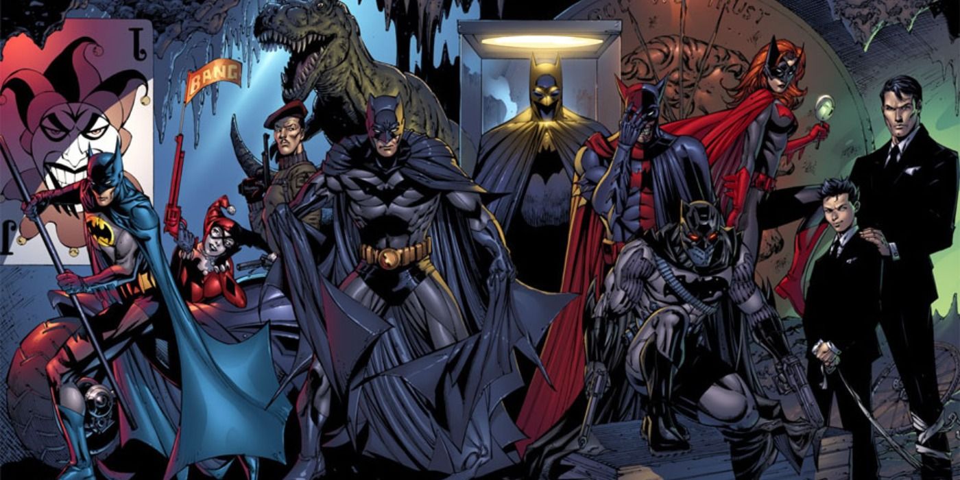 The extended Bat-family in Battle for the Cowl promo art 