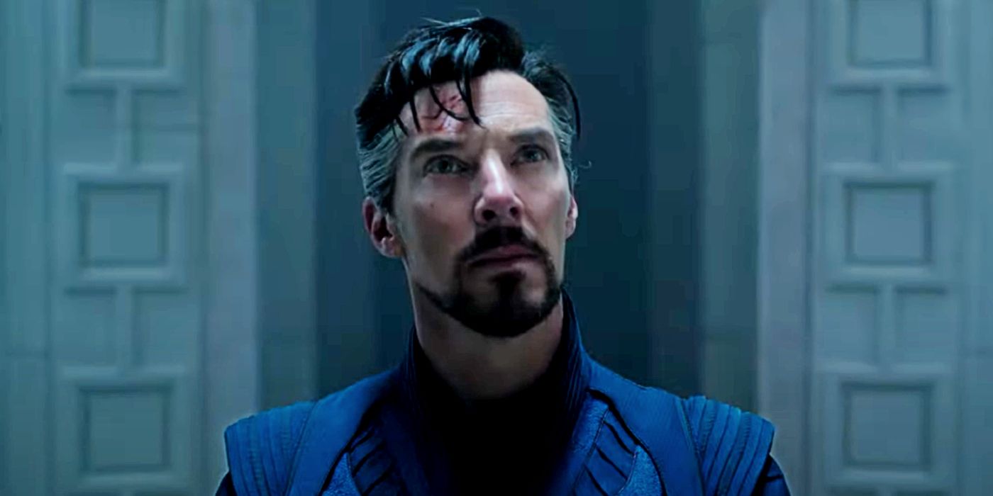 Doctor Strange looking up in Multiverse of Madness Trailer