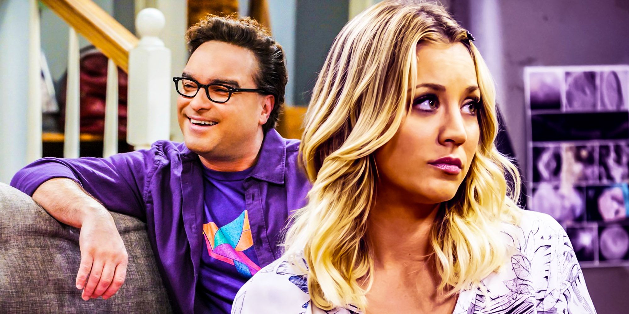 A collage of Leonard and Penny from Big Bang Theory