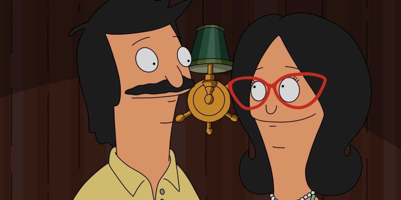 Bob and Linda smiling at each other in Bob's Burgers