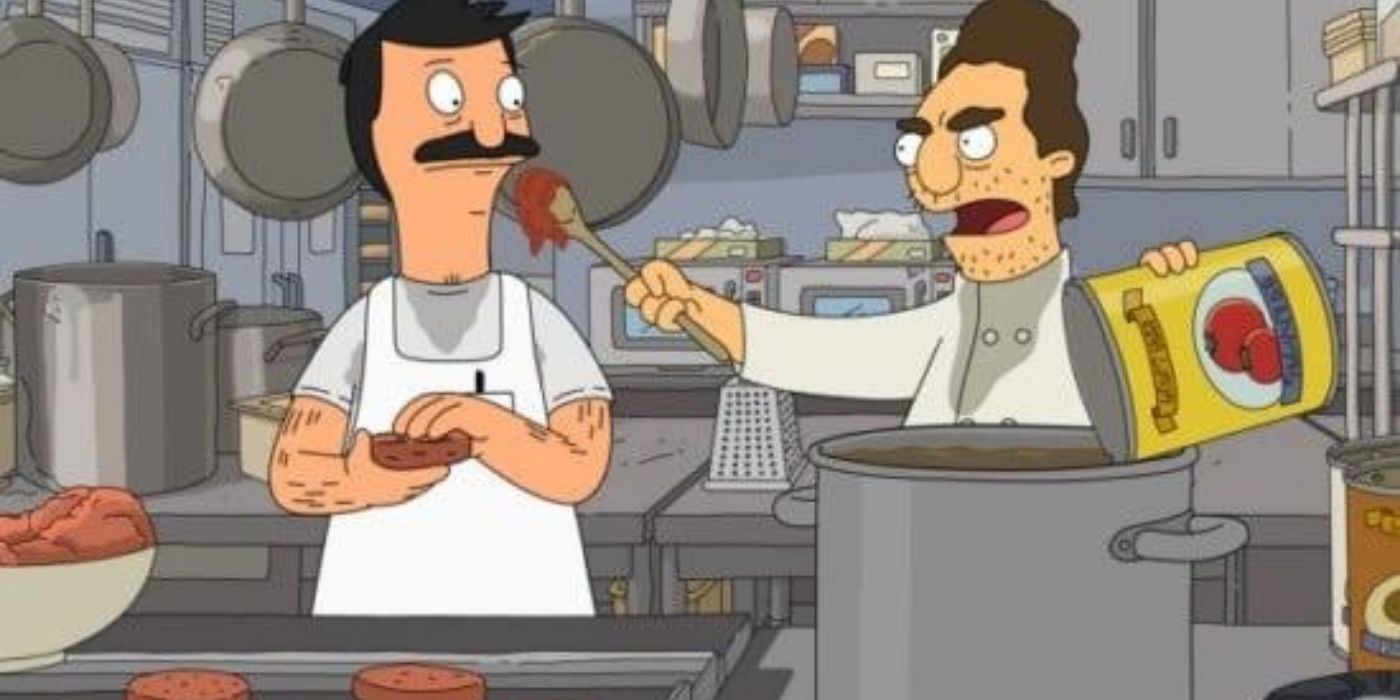 Duval and Bob in the kitchen in Bob's Burgers