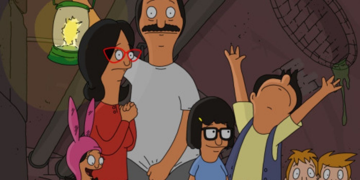 The Belcher family together in Bob's Burgers