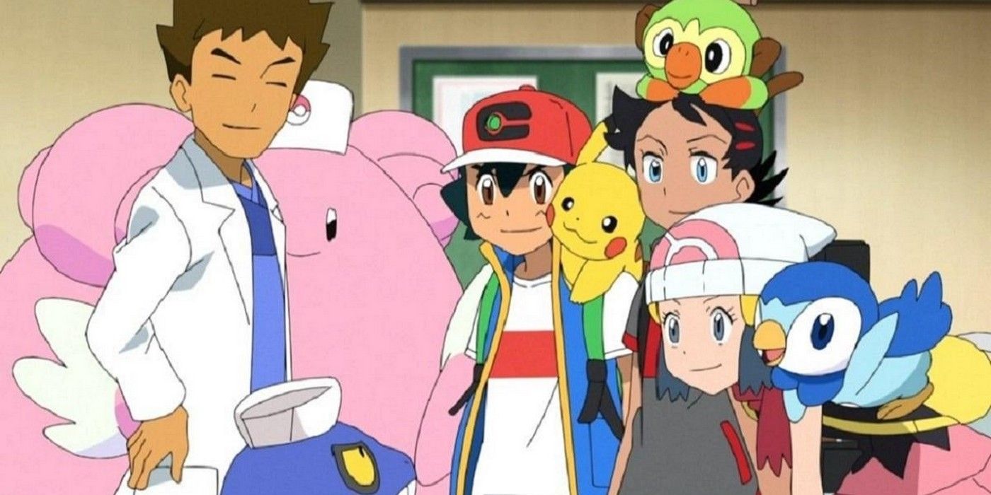 Brock Ash Goh e Dawn no anime Pokémon Arceus