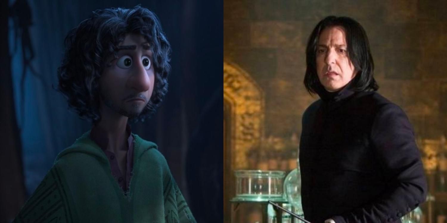 Bruno looking concerned in Encanto and Snape looking concerned in Harry Potter