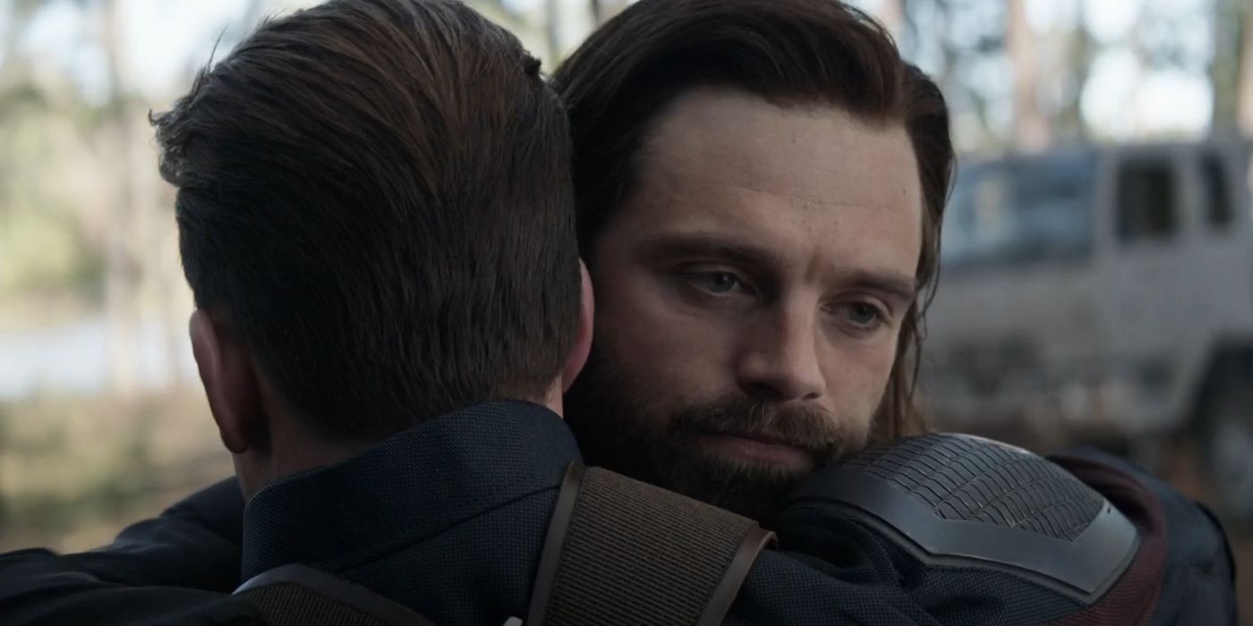 Bucky hugs Steve in Avengers Endgame
