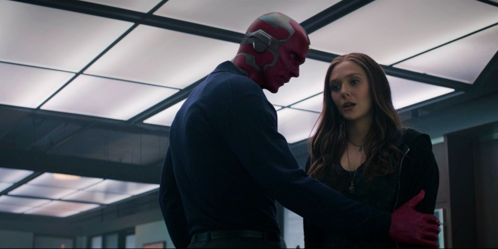 Captain America Civil War Vision Won't Let Wanda Leave