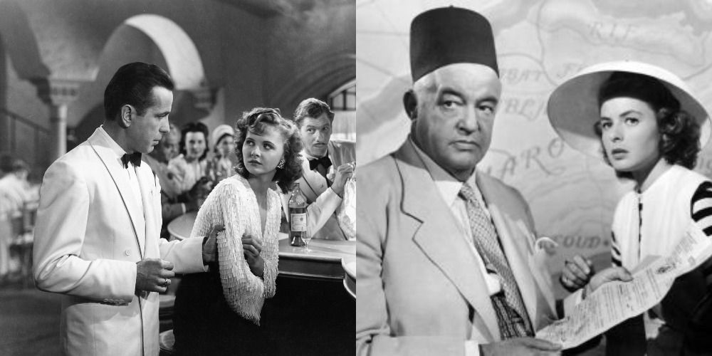 Split images showing scenes from Casablanca