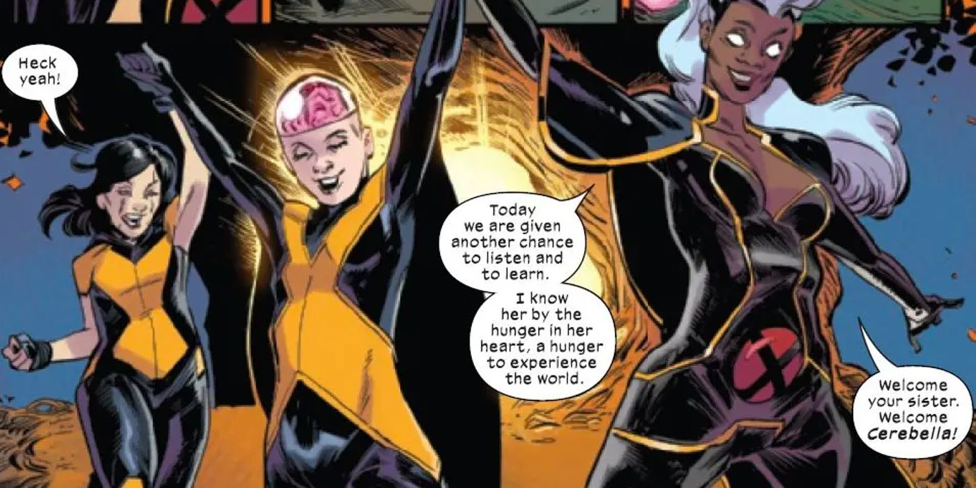 Cerebella debuts with her new body and name in New Mutants #24.