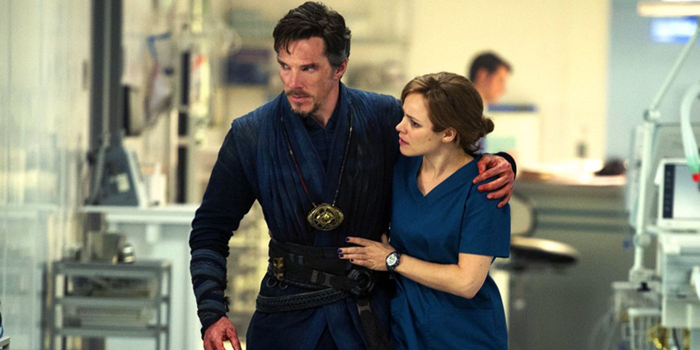 Christine Palmer helping Doctor Strange.