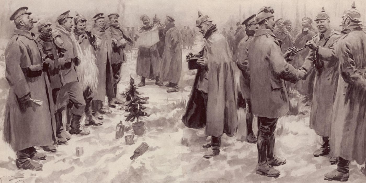 Soldiers on a snowy field
