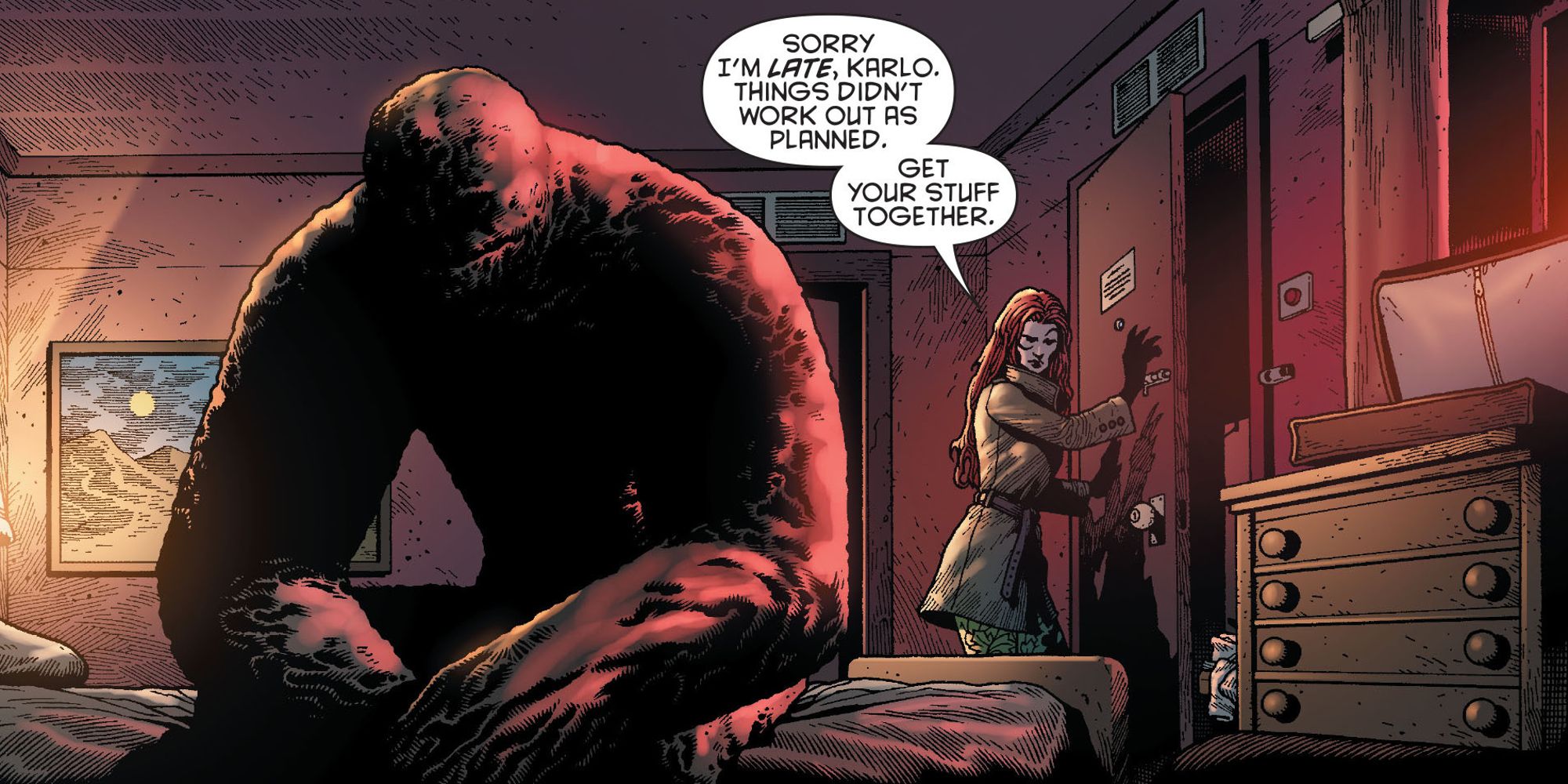 Clayface being betrayed by Poison Ivy in Detective Comics #15