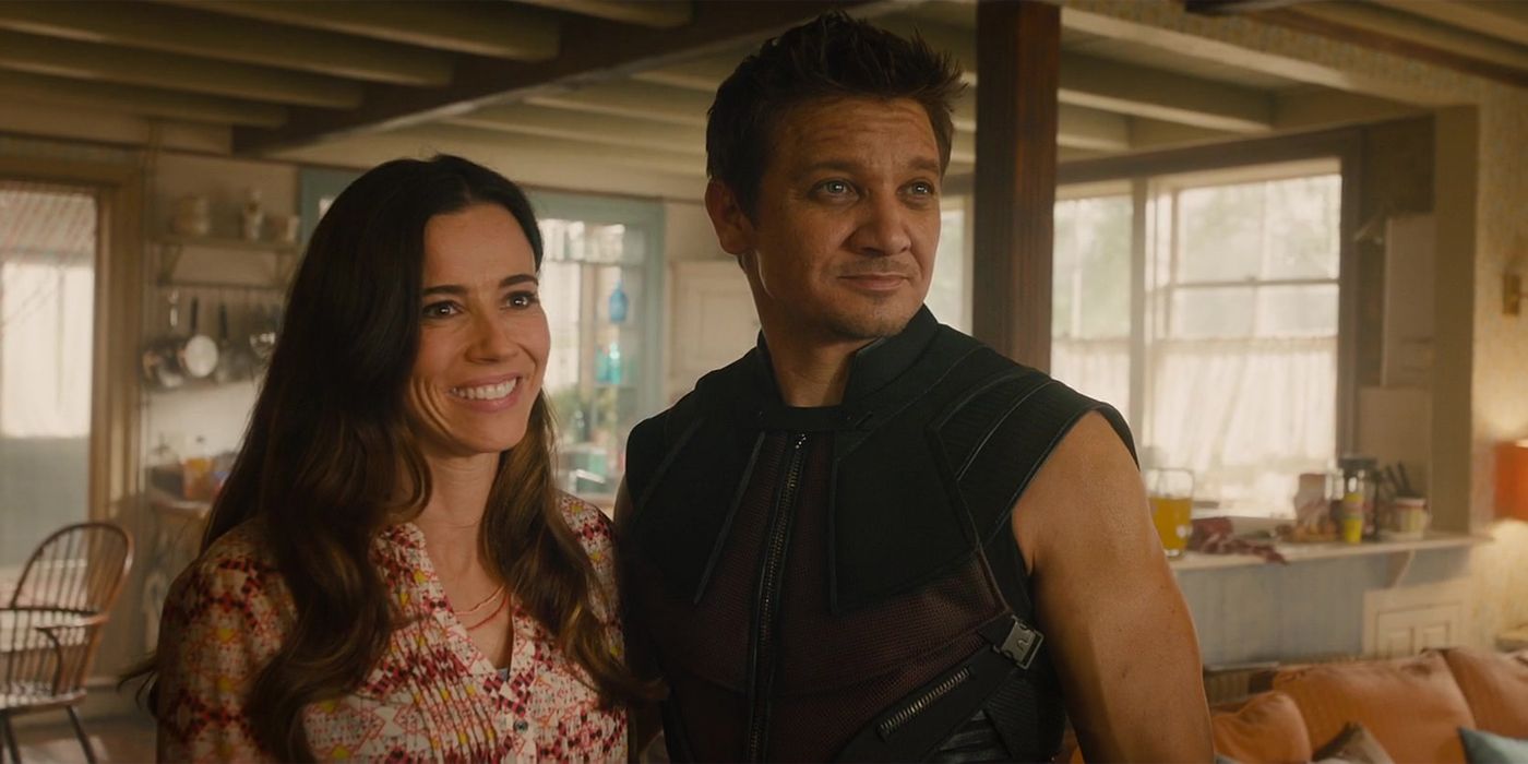 Clint Barton and Laura Barton standing in their home