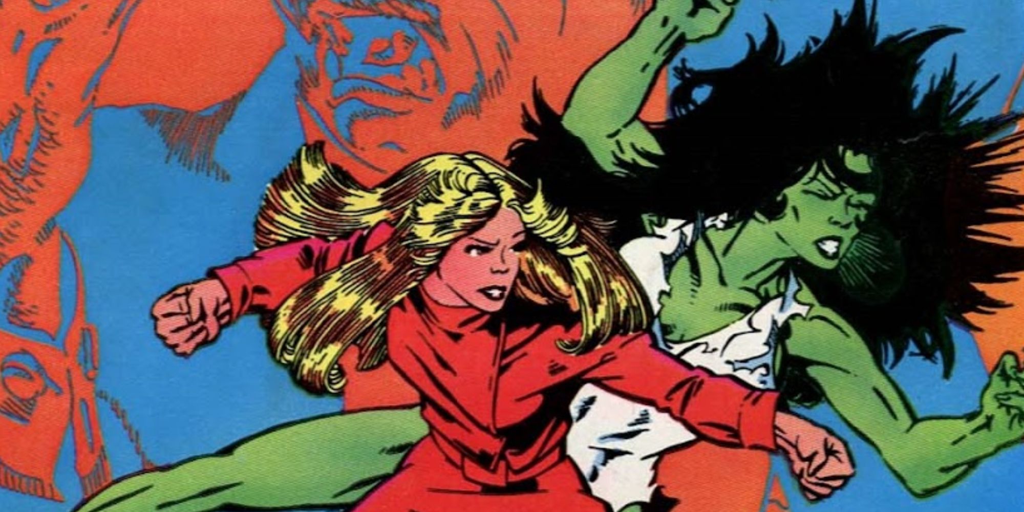 Ultima fights She-Hulk in Marvel Comics.