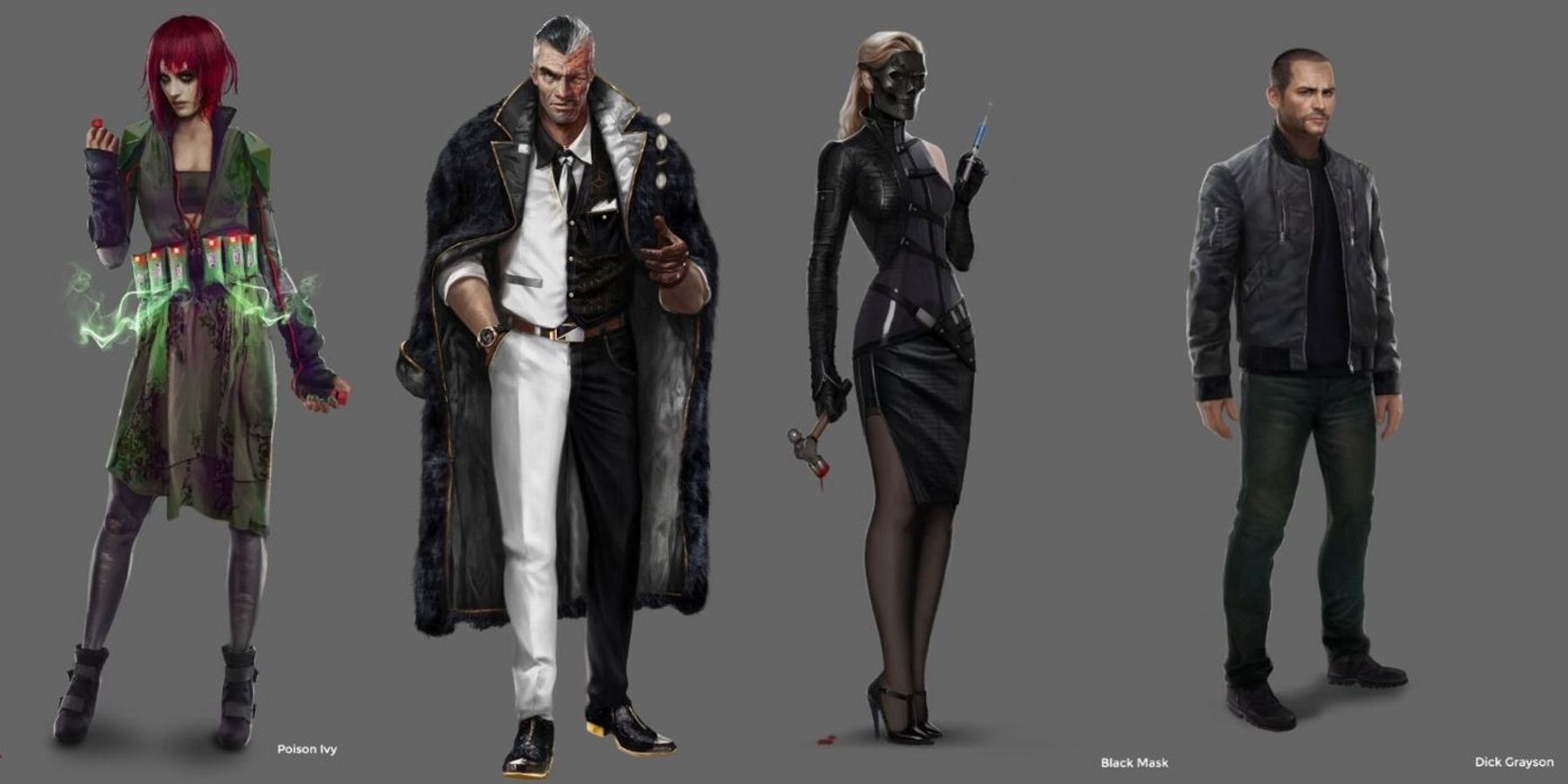Concept art of villains for canceled Arkham game