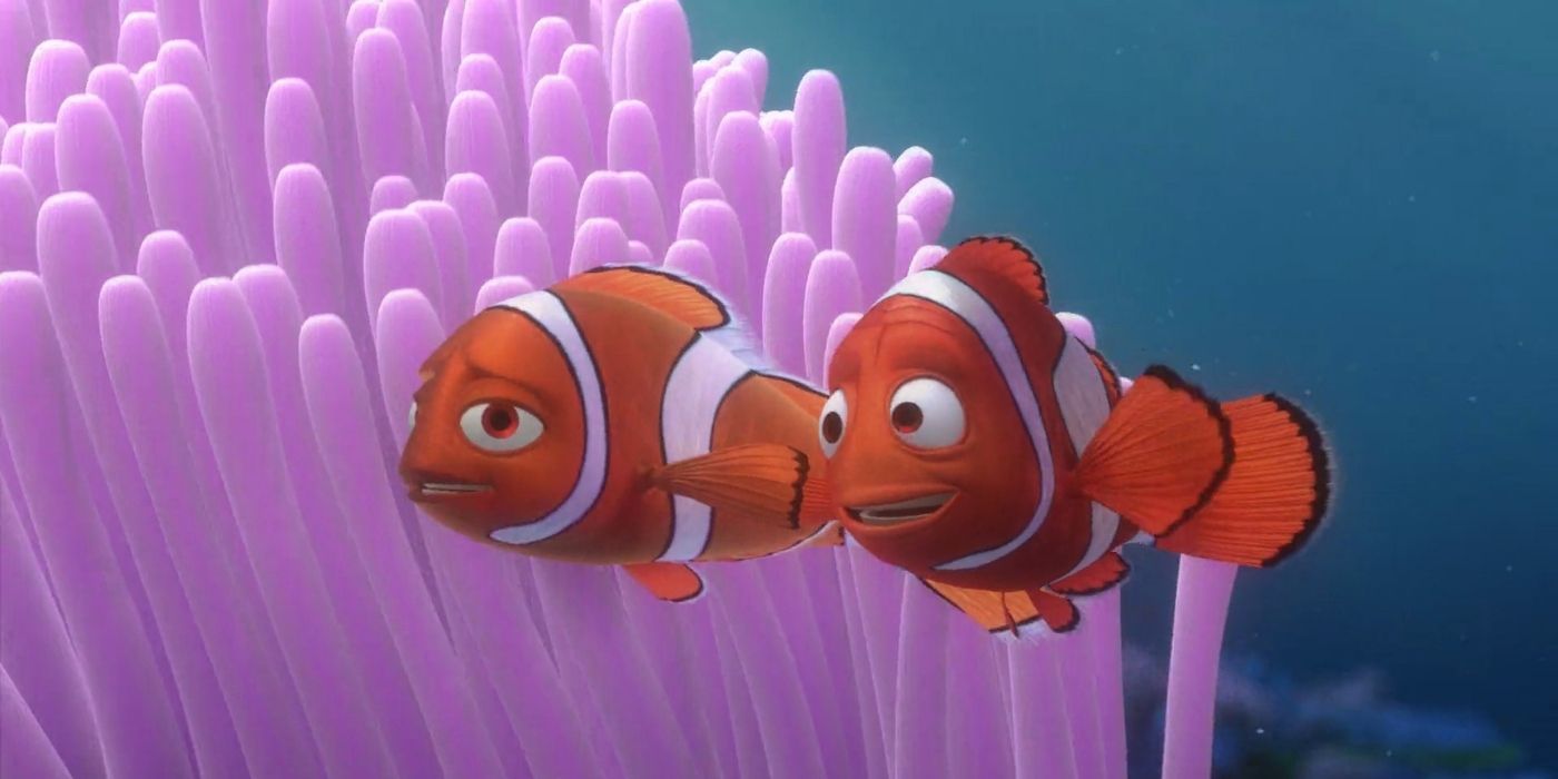 Coral and Marlin swimming in Finding Nemo