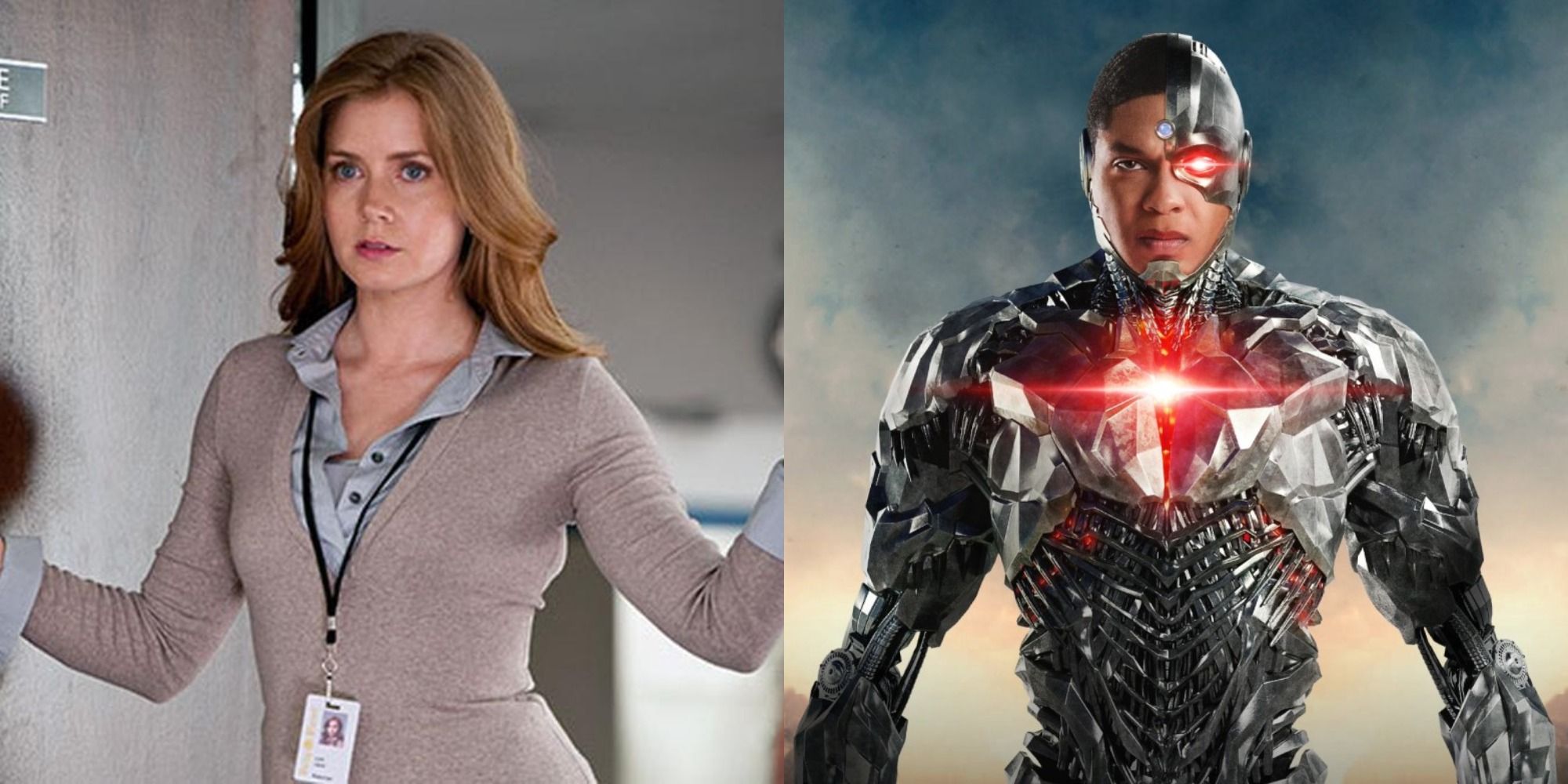 Split image showing Lois Lane and Cyborg in the DCEU