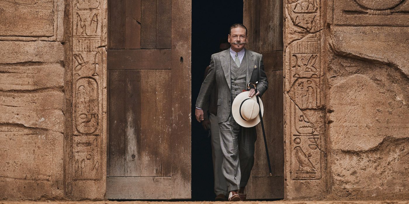 Poirot at the temple in Death on the Nile