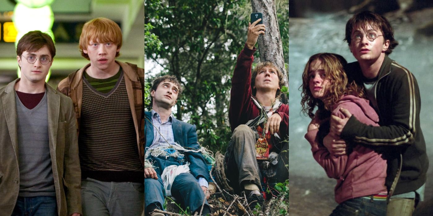 Split image of stills from Harry Potter and the Deathly Hallows, Swiss Army Man and Prisoner of Azkaban