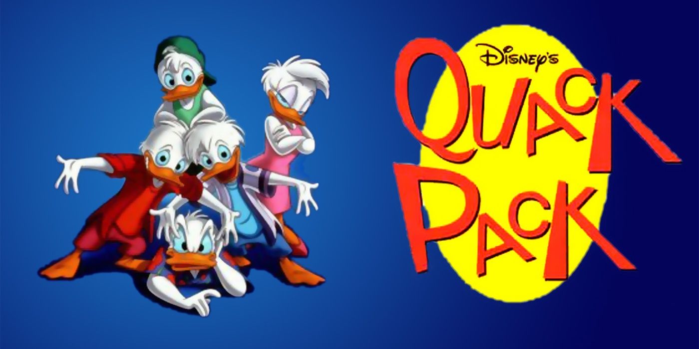 The cast of Quack Pack stand with their logo