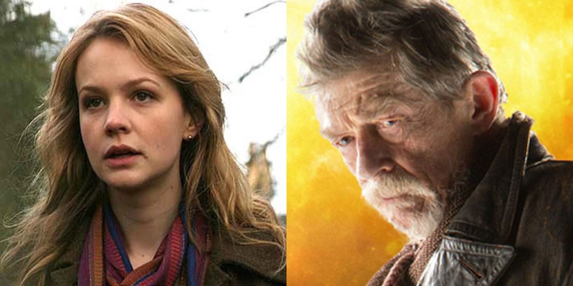 Split image showing Sally and the War Doctor in Doctor Who