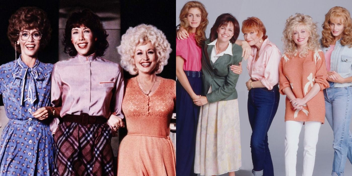 Split image of stills from 9 to 5 and Steel Magnolias