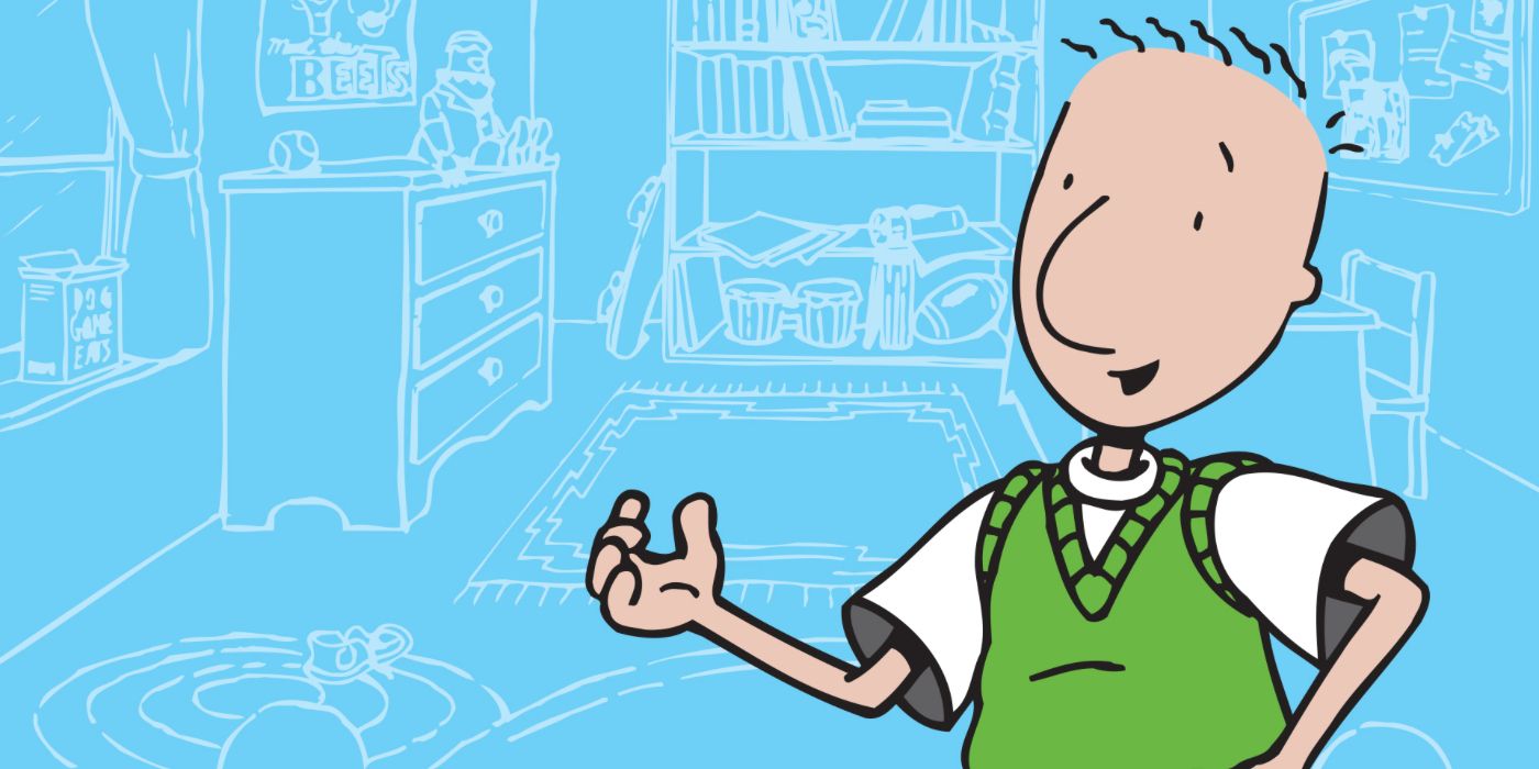Doug from Nickelodeon stands in a drawing of his bedroom