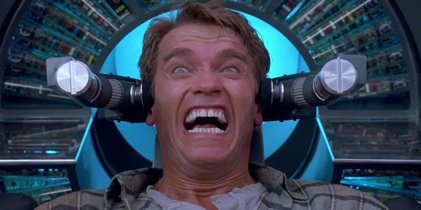 Douglas Quaid hooked into a machine in Total Recall.