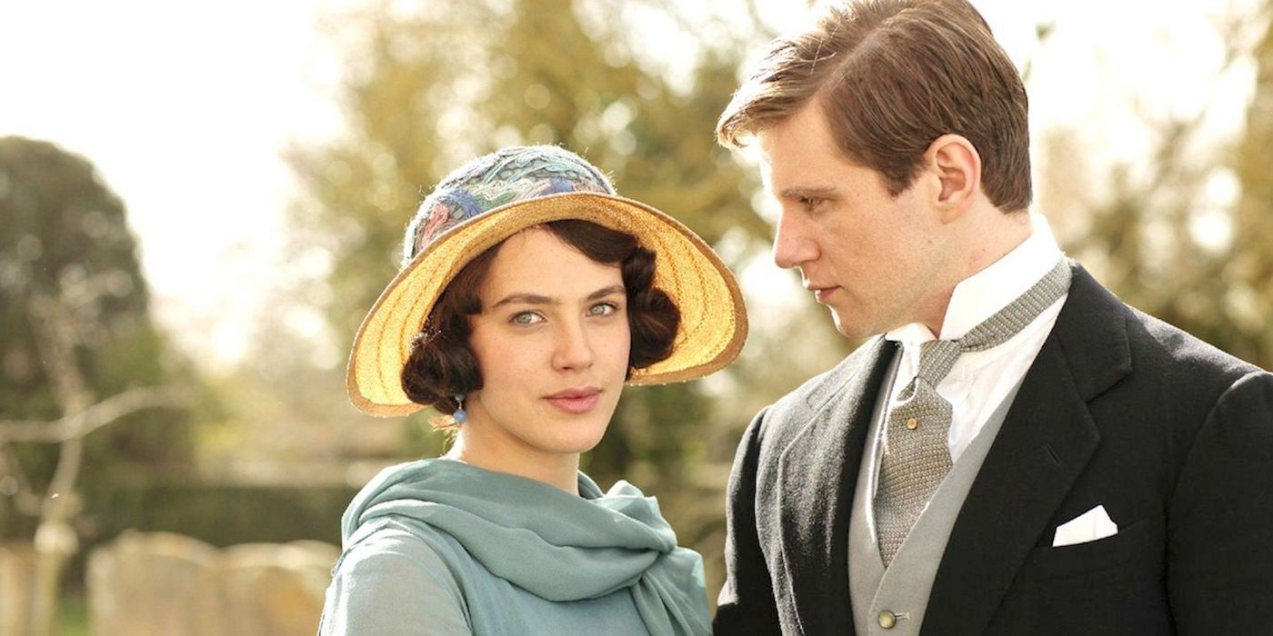 Sybil and Tom in Downton Abbey.