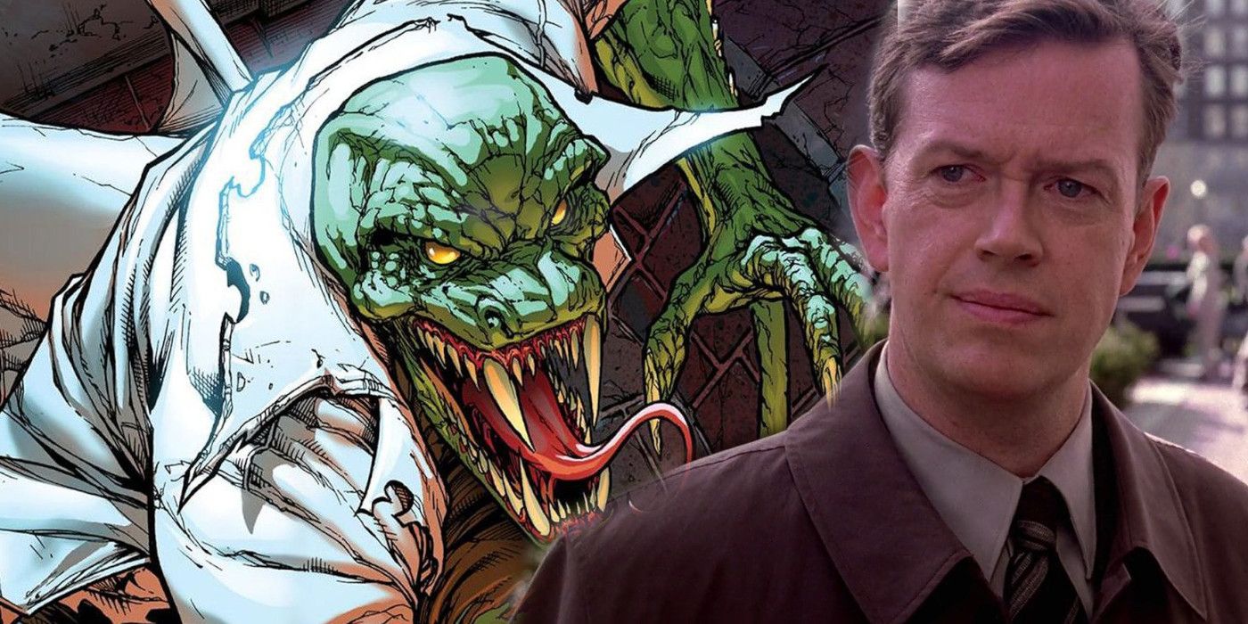Curt Conners from Spider-Man 2 and the Lizard from the comics