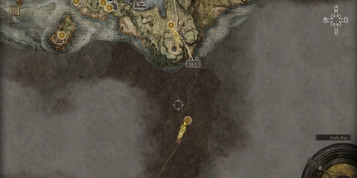 Undiscovered location on the Elden Ring map.