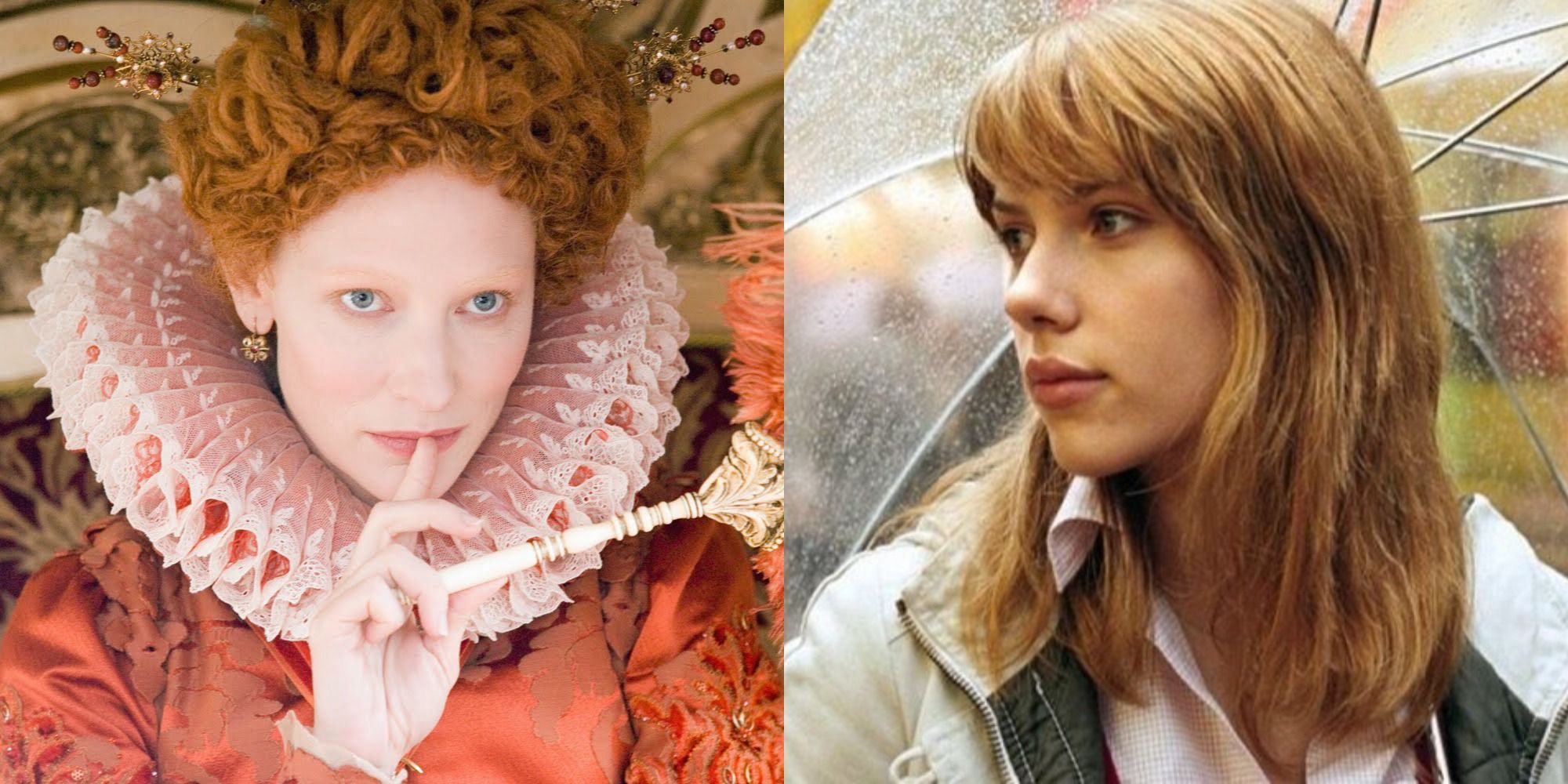 Split image showing Elizabeth in Elizabeth and Charlotte in Lost in Translation