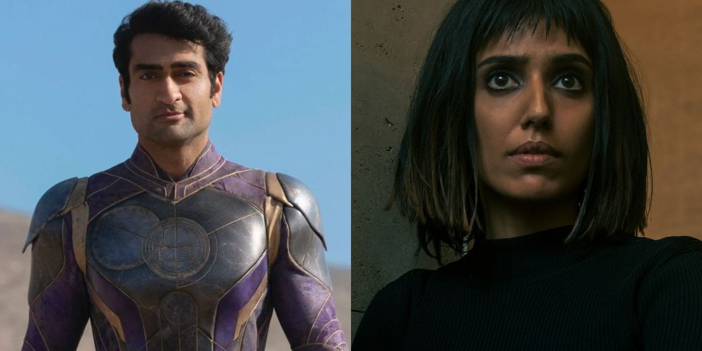Split image showing Kingo in Eternals and Lila in TUA