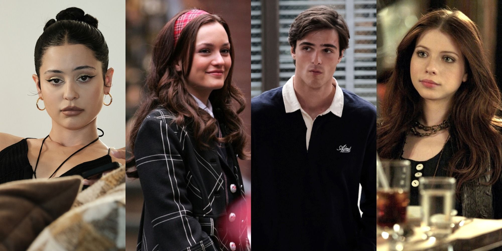 Split image showing Maddy and Nate in Euphoria and Blair and Georgina in Gossip Girl