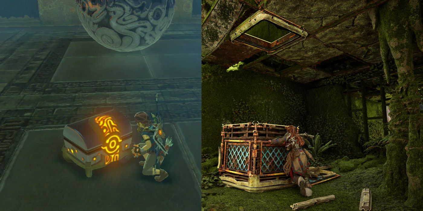 Every Way Horizon Forbidden West’s Ruins Are Similar to BOTW’s Shrines Ornament and Spirit Orb Chest Crate