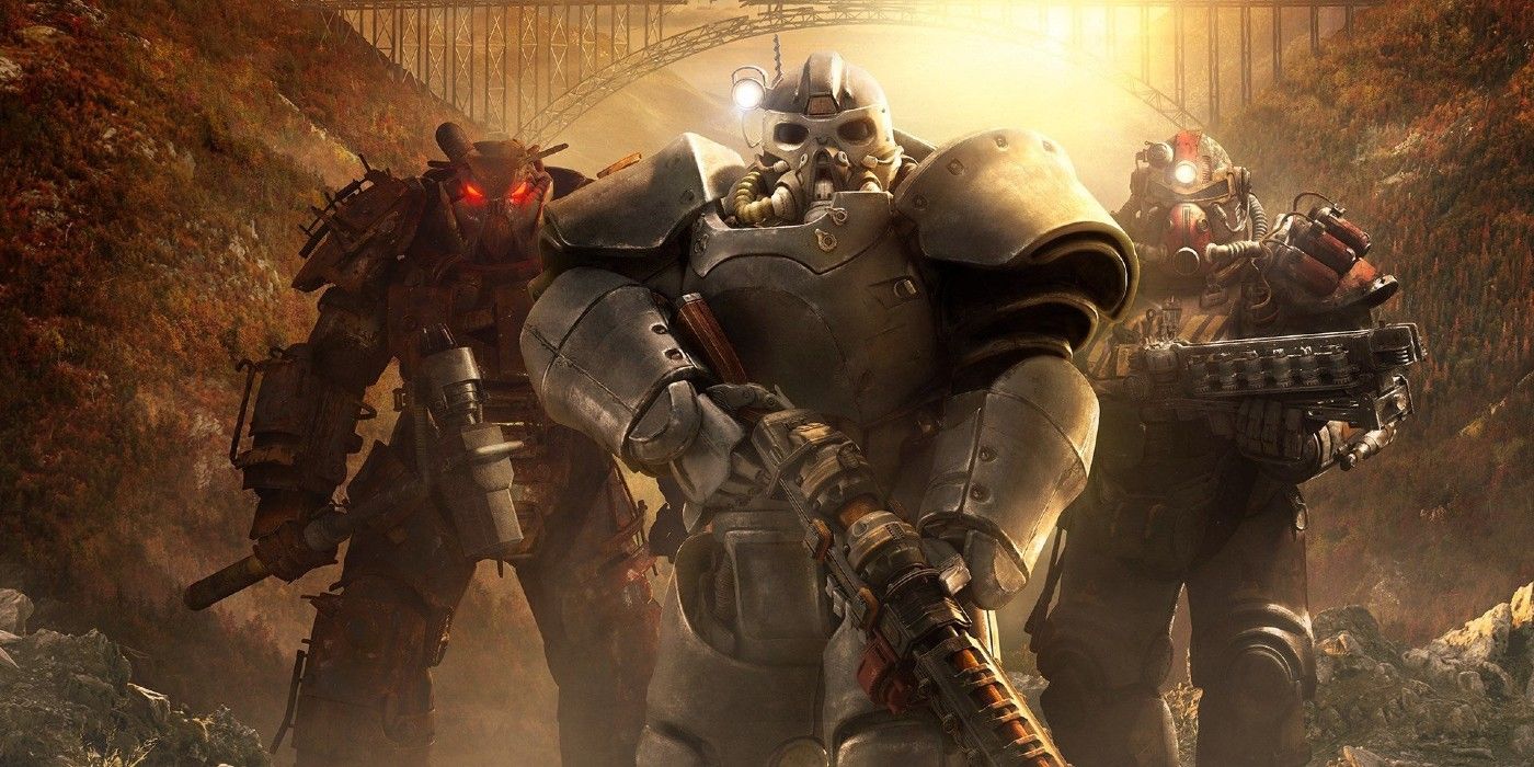 Arte promocional de Fallout 76 para expansões anteriores