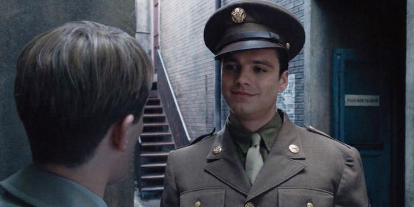 Bucky in his army uniform in Captain America: The First Avenger