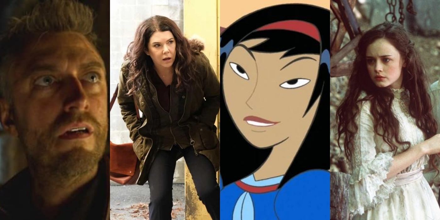 Four split images of Gilmore Girls characters in DIsney